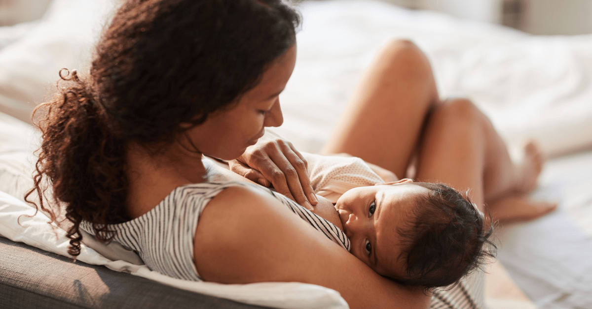 Breastfeeding mother avoiding skincare ingredients