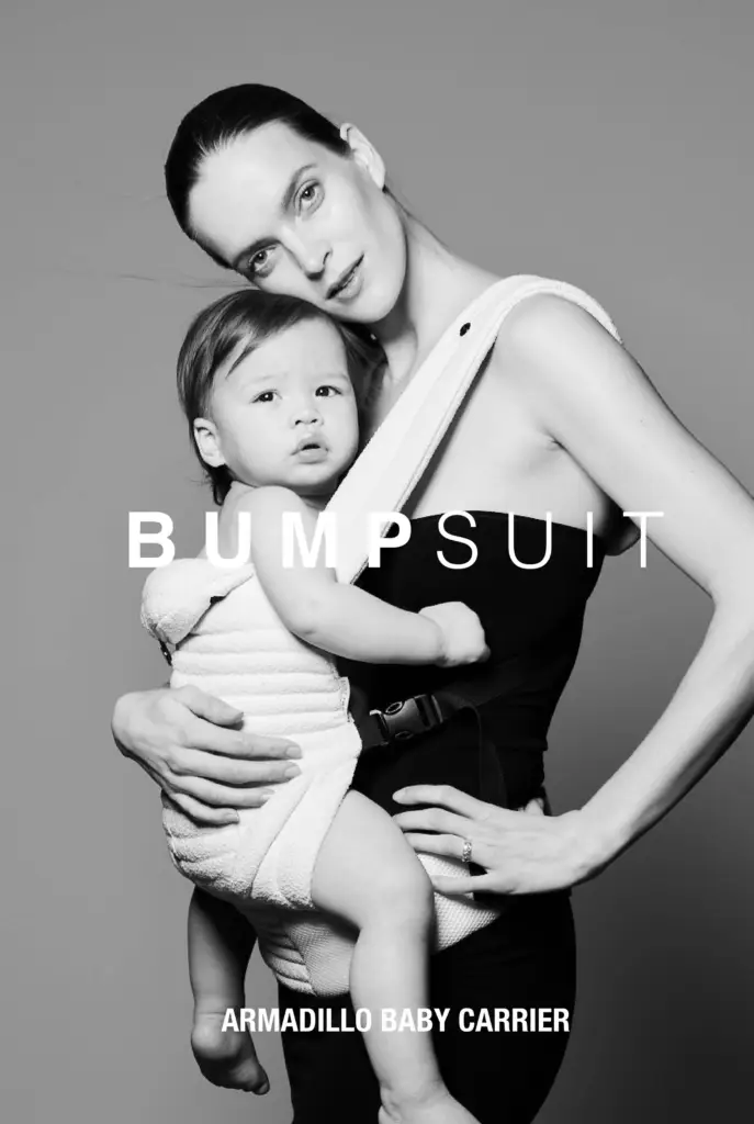 Mirte Maas Founder of the Little Bean App with son Kayden for Bumpsuit Campaing